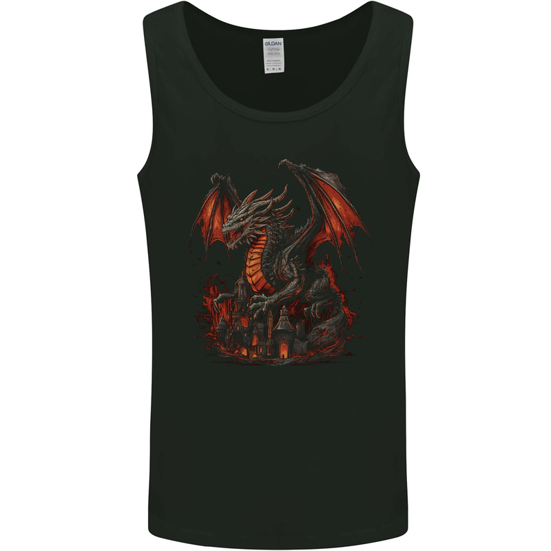 A Fierce Fantasy Dragon Mens Vest Tank Top Black