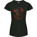 A Fierce Fantasy Dragon Womens Petite Cut T-Shirt Black