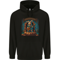 A Fierce Rabbit Playing the Guitar Rock Music Childrens Kids Hoodie Black