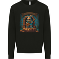 A Fierce Rabbit Playing the Guitar Rock Music Kids Sweatshirt Jumper Black