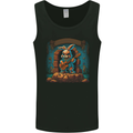A Fierce Rabbit Playing the Guitar Rock Music Mens Vest Tank Top Black