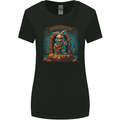 A Fierce Rabbit Playing the Guitar Rock Music Womens Wider Cut T-Shirt Black