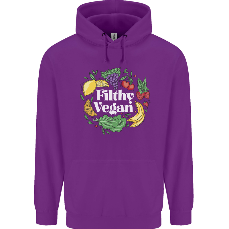 A Filthy Vegan Childrens Kids Hoodie Purple