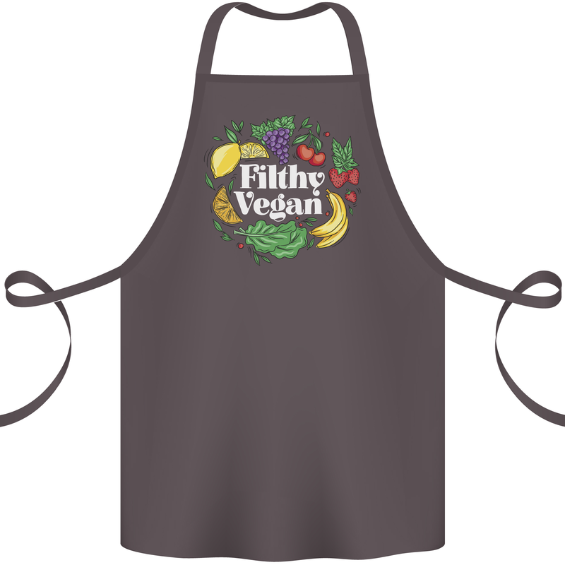 A Filthy Vegan Cotton Apron 100% Organic Dark Grey