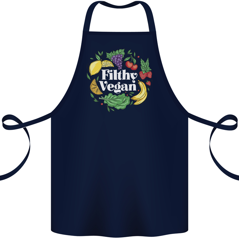 A Filthy Vegan Cotton Apron 100% Organic Navy Blue