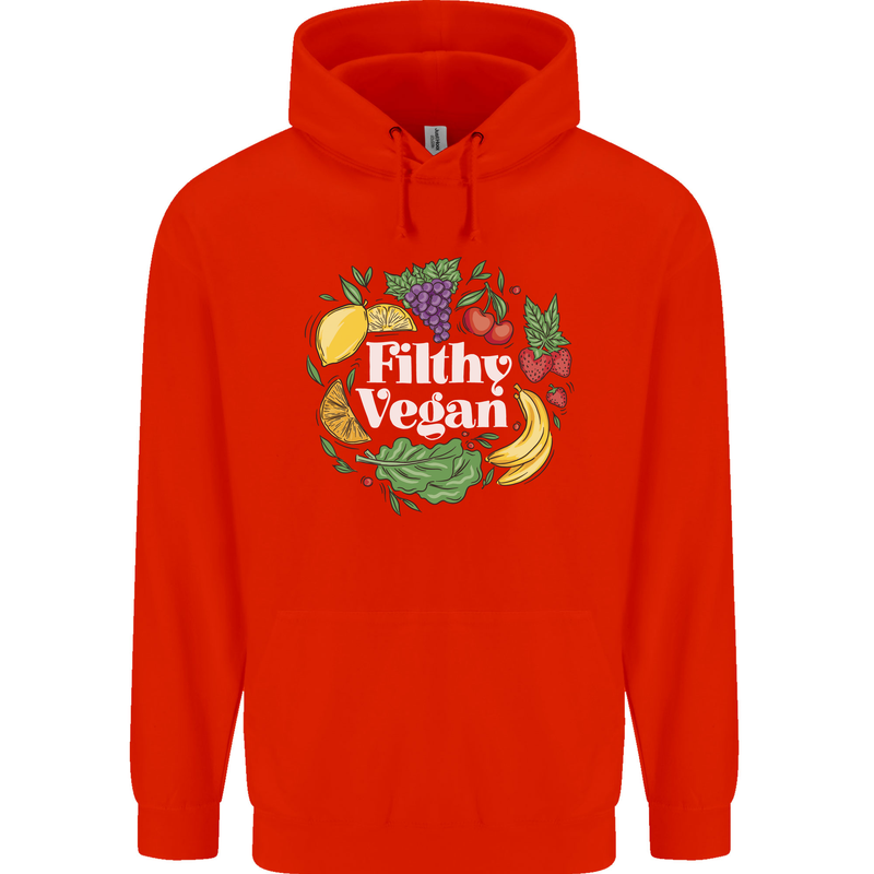 A Filthy Vegan Mens 80% Cotton Hoodie Bright Red