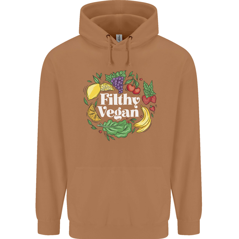 A Filthy Vegan Mens 80% Cotton Hoodie Caramel Latte