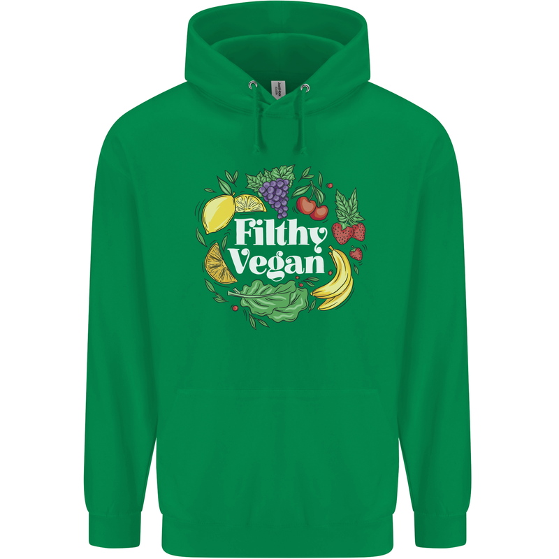 A Filthy Vegan Mens 80% Cotton Hoodie Irish Green