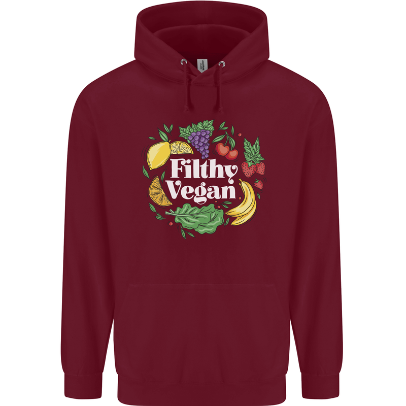 A Filthy Vegan Mens 80% Cotton Hoodie Maroon