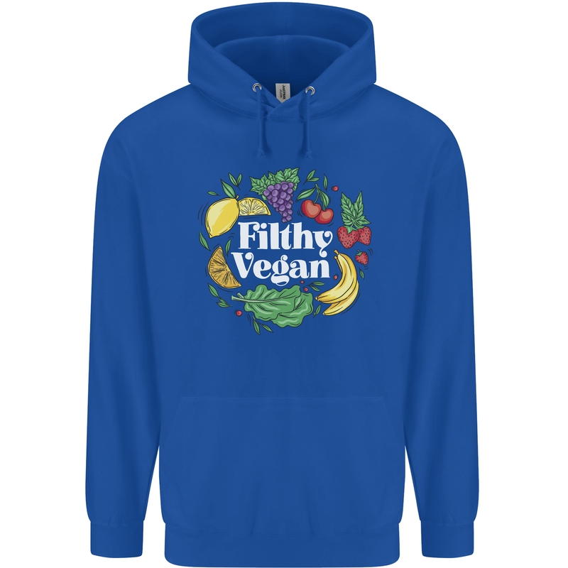 A Filthy Vegan Mens 80% Cotton Hoodie Royal Blue