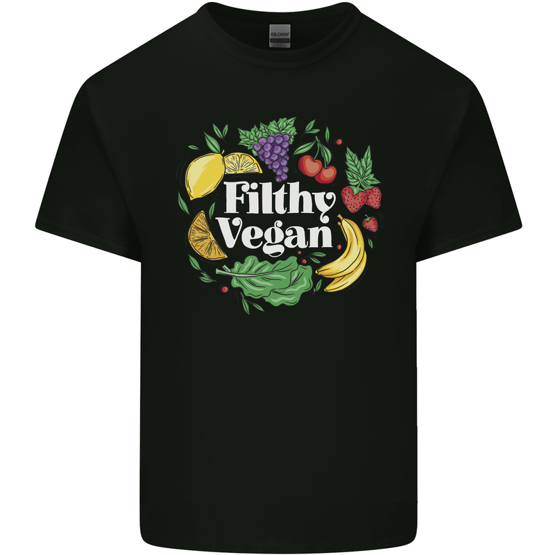 A Filthy Vegan Mens Cotton T-Shirt Tee Top Black