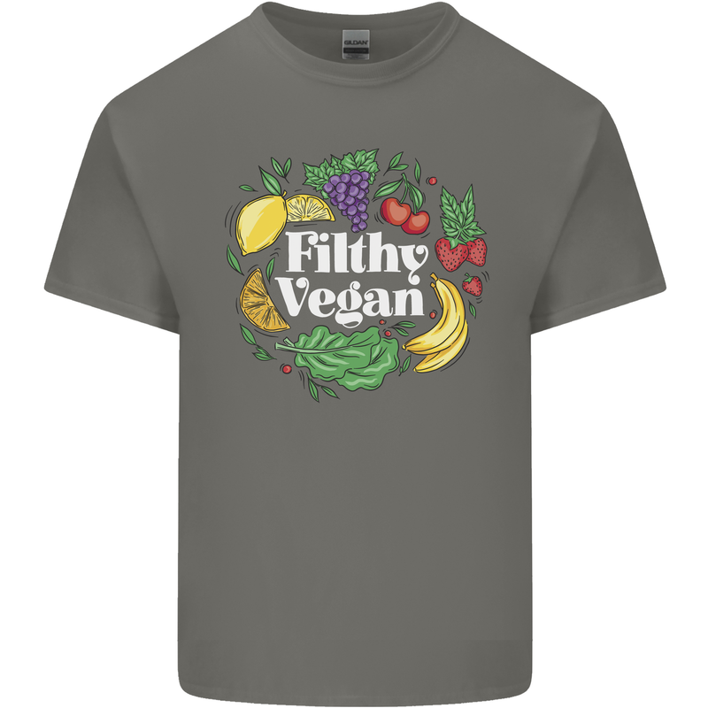 A Filthy Vegan Mens Cotton T-Shirt Tee Top Charcoal