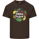 A Filthy Vegan Mens Cotton T-Shirt Tee Top Dark Chocolate