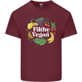 A Filthy Vegan Mens Cotton T-Shirt Tee Top Maroon