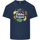 A Filthy Vegan Mens Cotton T-Shirt Tee Top Navy Blue