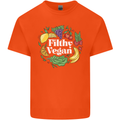 A Filthy Vegan Mens Cotton T-Shirt Tee Top Orange