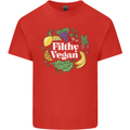 A Filthy Vegan Mens Cotton T-Shirt Tee Top Red