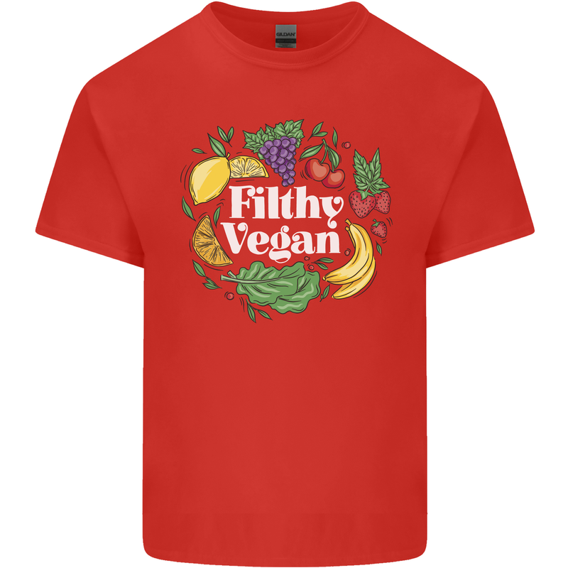 A Filthy Vegan Mens Cotton T-Shirt Tee Top Red