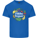 A Filthy Vegan Mens Cotton T-Shirt Tee Top Royal Blue