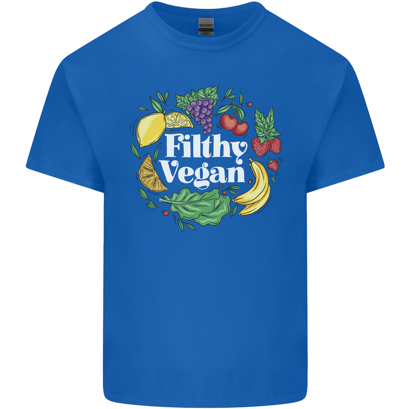 A Filthy Vegan Mens Cotton T-Shirt Tee Top Royal Blue