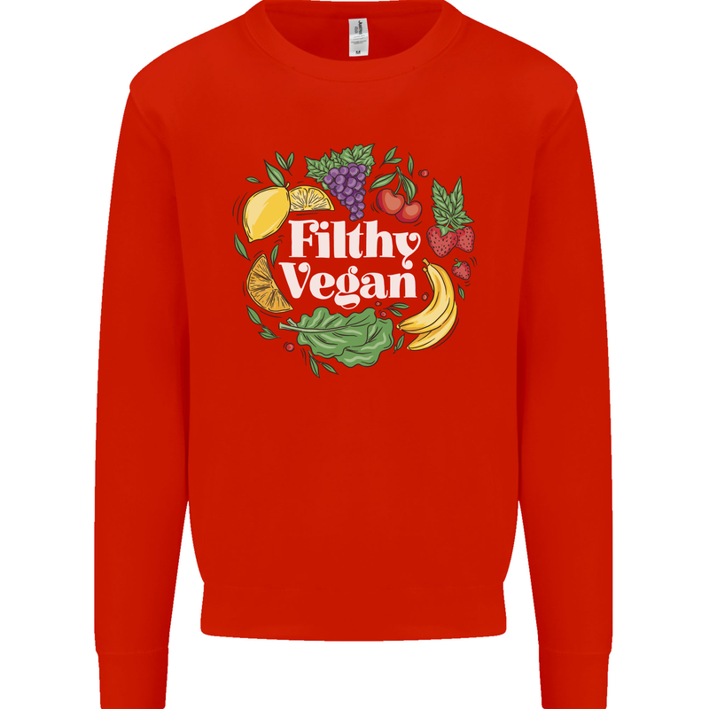 A Filthy Vegan Mens Sweatshirt Jumper Bright Red