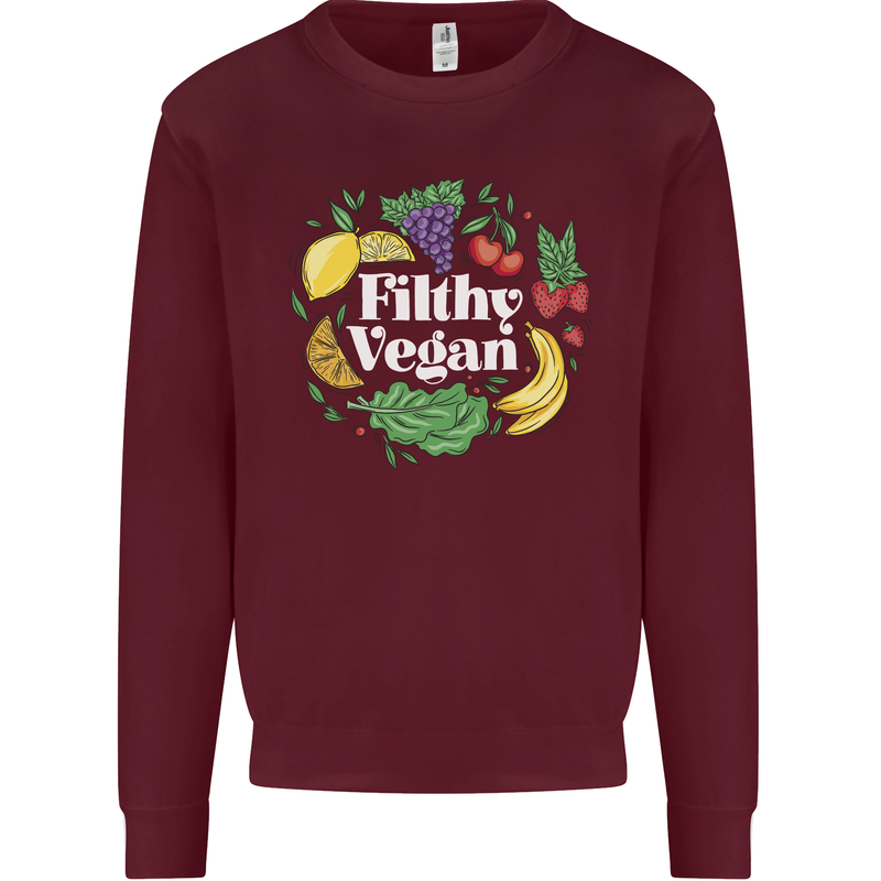 A Filthy Vegan Mens Sweatshirt Jumper Maroon