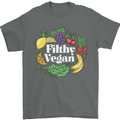 A Filthy Vegan Mens T-Shirt 100% Cotton Charcoal