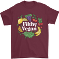 A Filthy Vegan Mens T-Shirt 100% Cotton Maroon