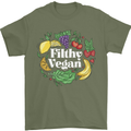 A Filthy Vegan Mens T-Shirt 100% Cotton Military Green