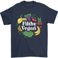 A Filthy Vegan Mens T-Shirt 100% Cotton Navy Blue