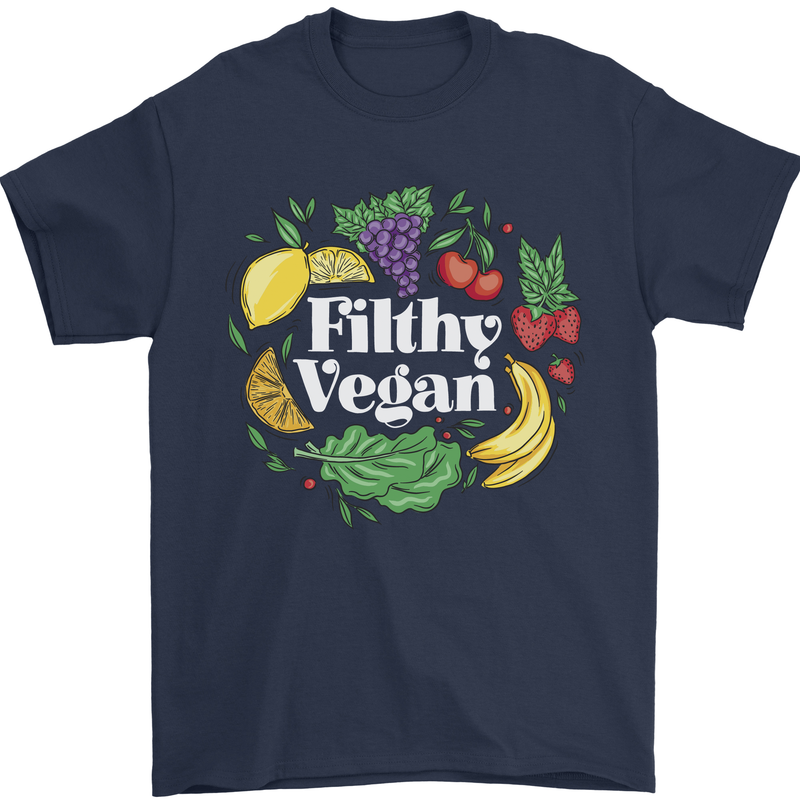 A Filthy Vegan Mens T-Shirt 100% Cotton Navy Blue