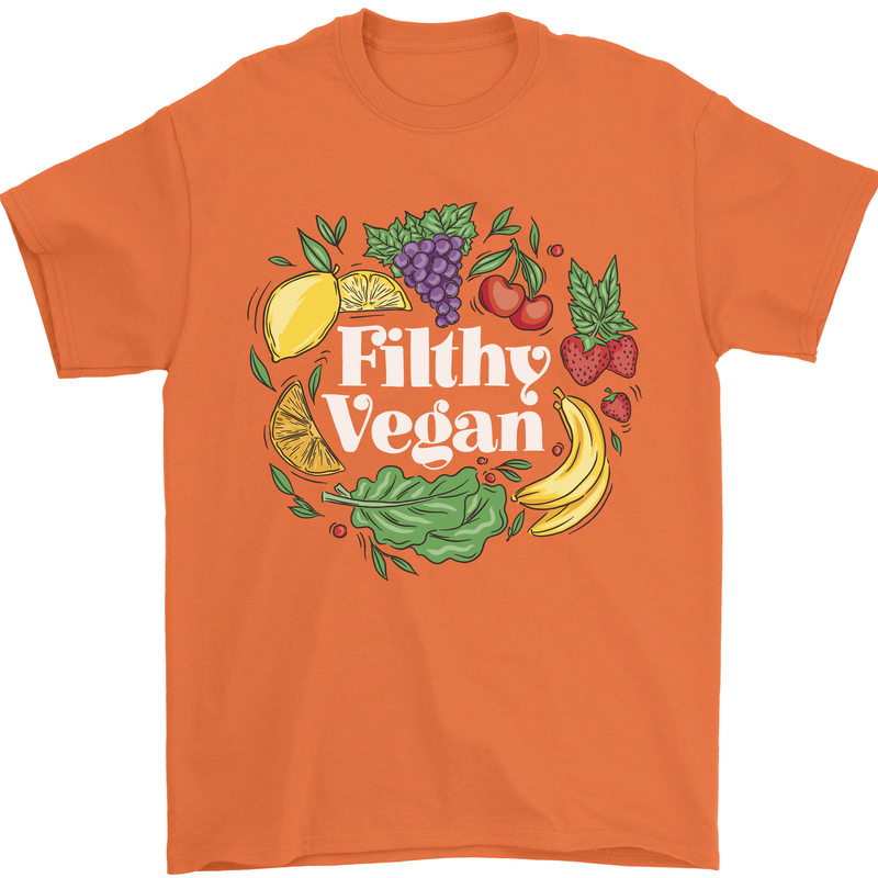 A Filthy Vegan Mens T-Shirt 100% Cotton Orange