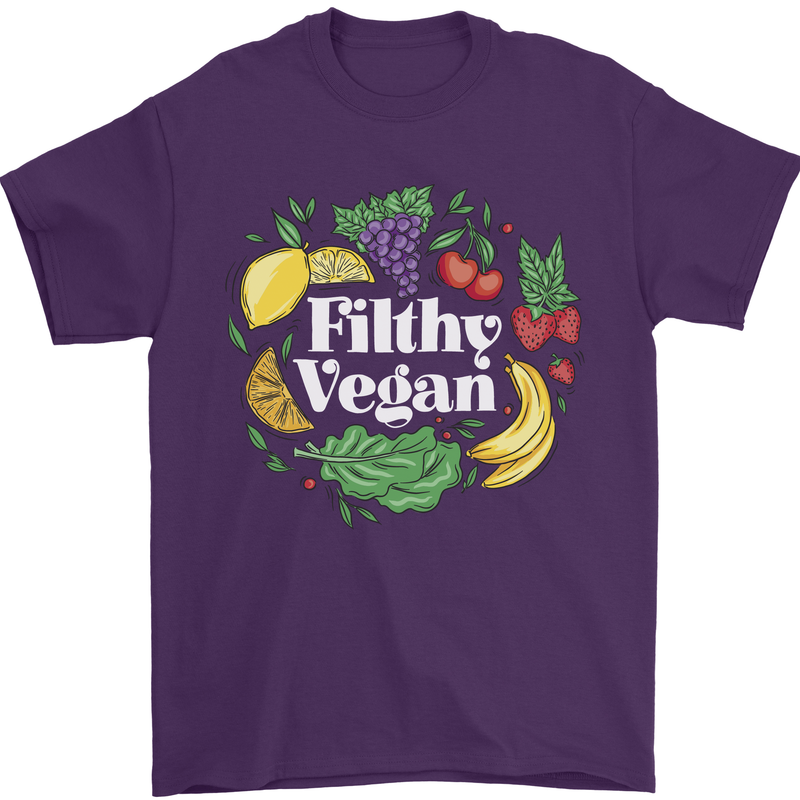 A Filthy Vegan Mens T-Shirt 100% Cotton Purple