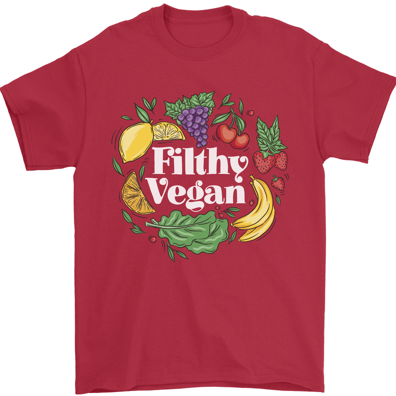 A Filthy Vegan Mens T-Shirt 100% Cotton Red