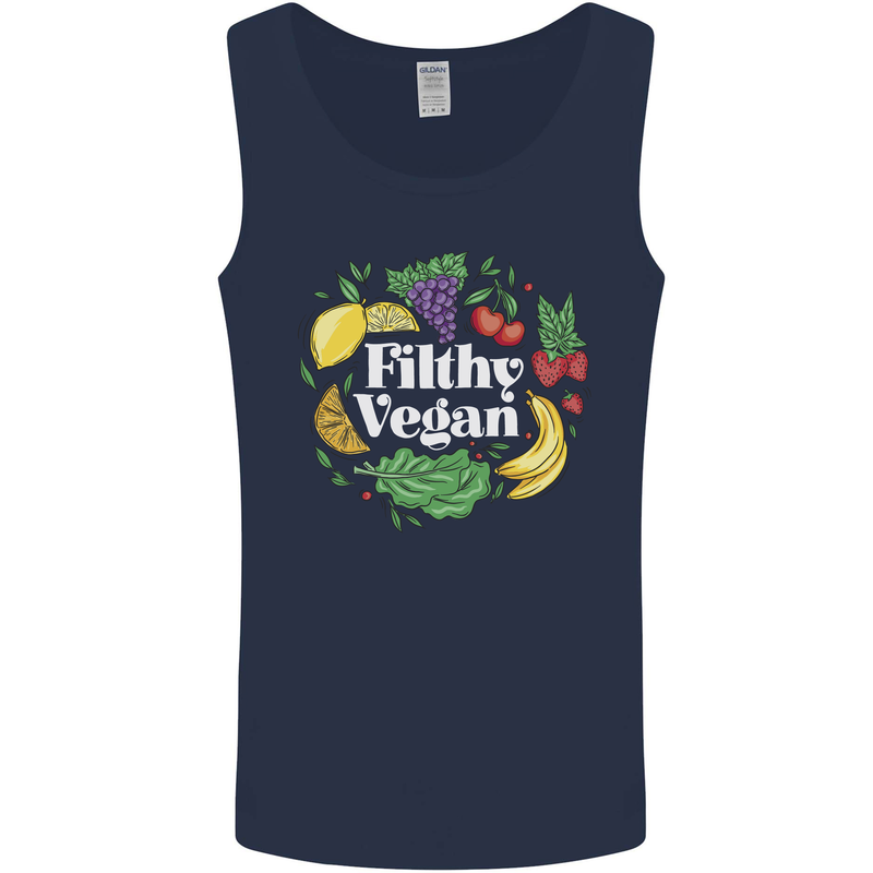 A Filthy Vegan Mens Vest Tank Top Navy Blue