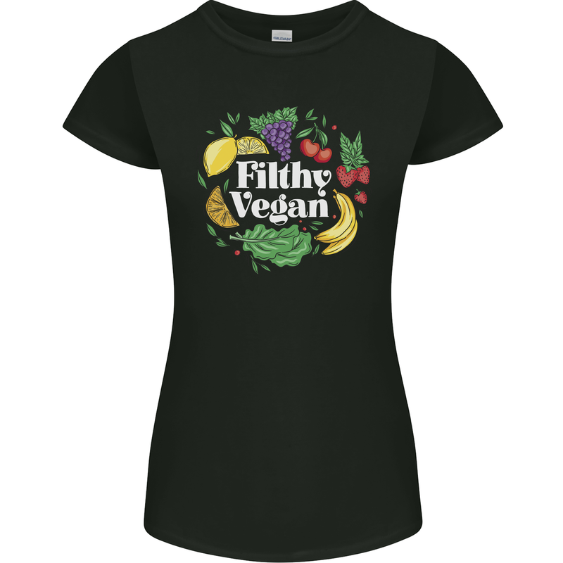 A Filthy Vegan Womens Petite Cut T-Shirt Black