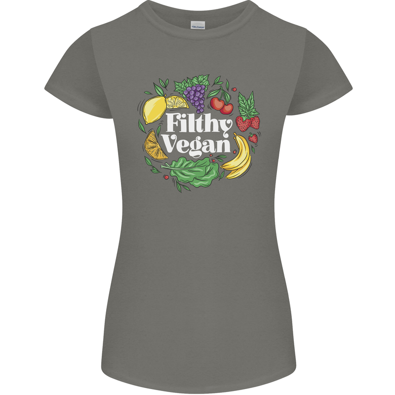 A Filthy Vegan Womens Petite Cut T-Shirt Charcoal