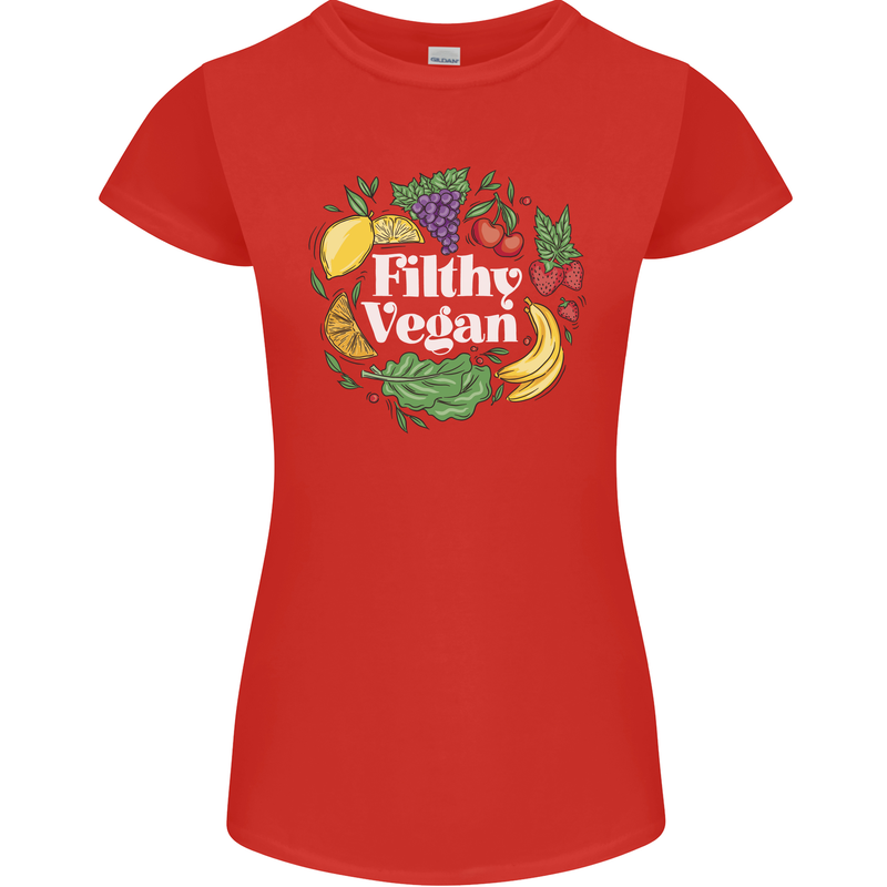 A Filthy Vegan Womens Petite Cut T-Shirt Red