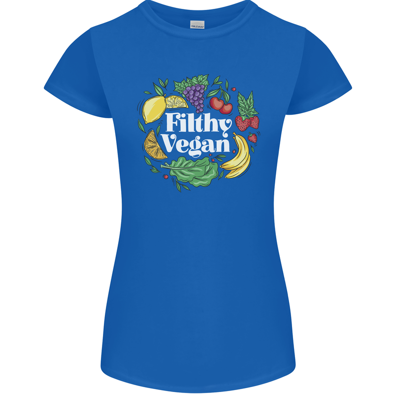 A Filthy Vegan Womens Petite Cut T-Shirt Royal Blue