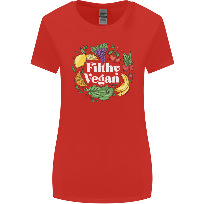 A Filthy Vegan Womens Wider Cut T-Shirt Red