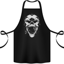 A Football Skull Footy Soccer Cotton Apron 100% Organic Black