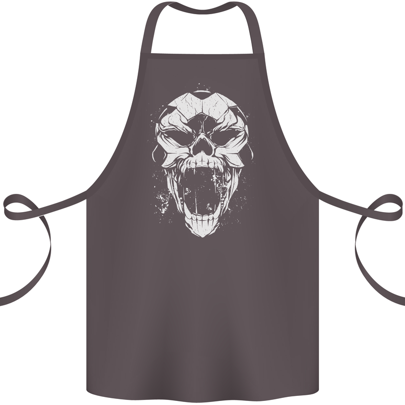 A Football Skull Footy Soccer Cotton Apron 100% Organic Dark Grey