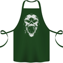 A Football Skull Footy Soccer Cotton Apron 100% Organic Forest Green