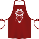 A Football Skull Footy Soccer Cotton Apron 100% Organic Maroon