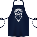 A Football Skull Footy Soccer Cotton Apron 100% Organic Navy Blue