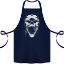 A Football Skull Footy Soccer Cotton Apron 100% Organic Navy Blue