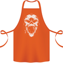 A Football Skull Footy Soccer Cotton Apron 100% Organic Orange