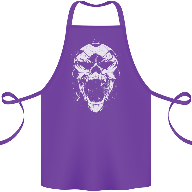 A Football Skull Footy Soccer Cotton Apron 100% Organic Purple