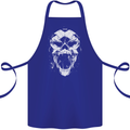 A Football Skull Footy Soccer Cotton Apron 100% Organic Royal Blue