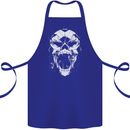 A Football Skull Footy Soccer Cotton Apron 100% Organic Royal Blue
